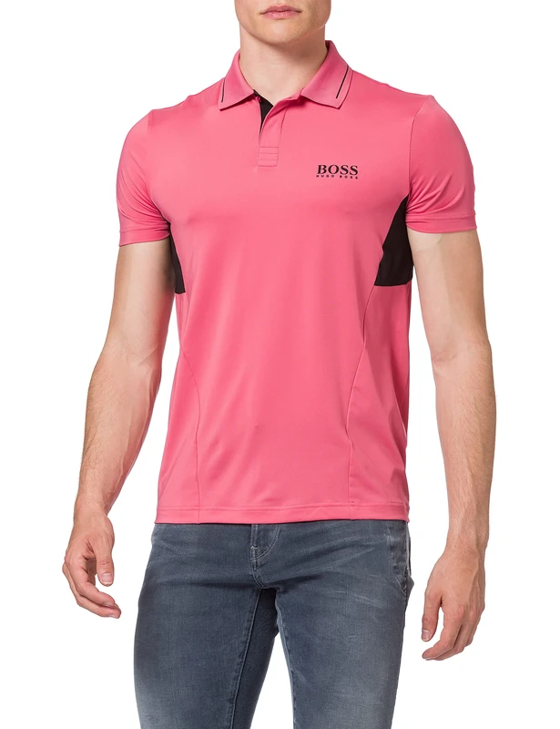 BOSS Men's Pauletech 1 Polo Shirt, Light/Pastel Red635, 3XL
