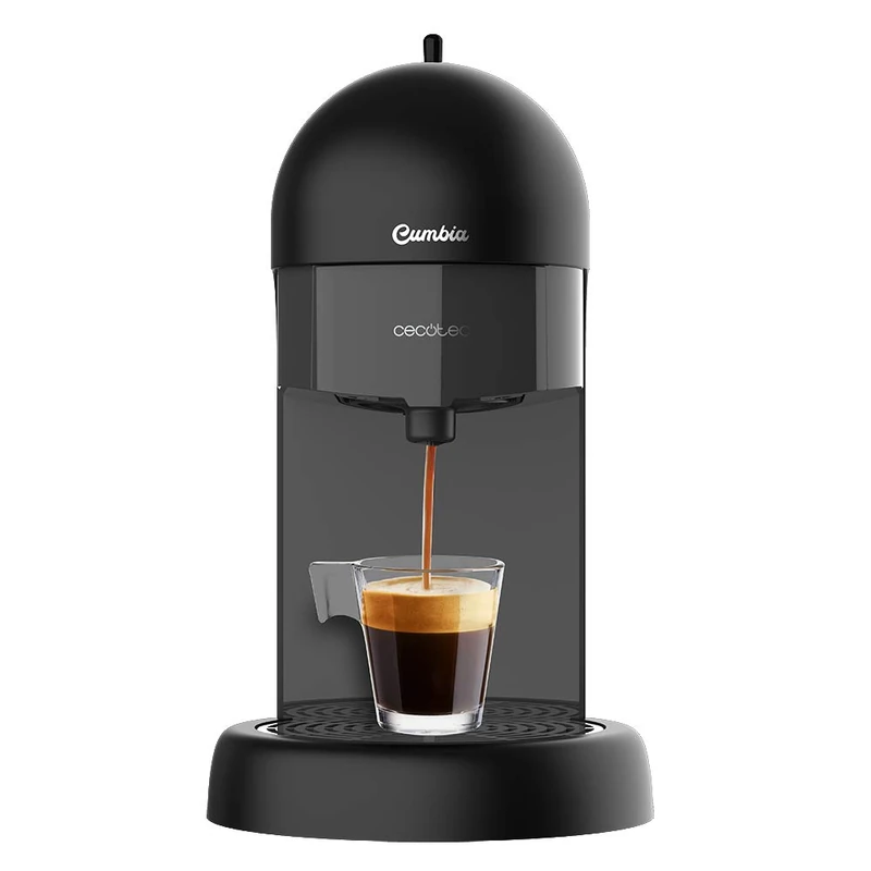 Cecotec Cumbia Capricciosa Black Express Coffee Maker. 19 bar pressure suitable for ground coffee and ESE pods, 600 ml water tank, dishwasher-safe filter