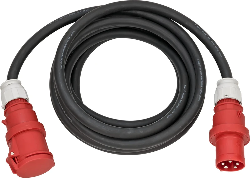 Brennenstuhl CEE extension cable IP44 (20m cable, H07RN-F 5G16,0, 400V/63A 5-pole with CEE plug and coupling, for outdoor use IP44, Made in Germany) black