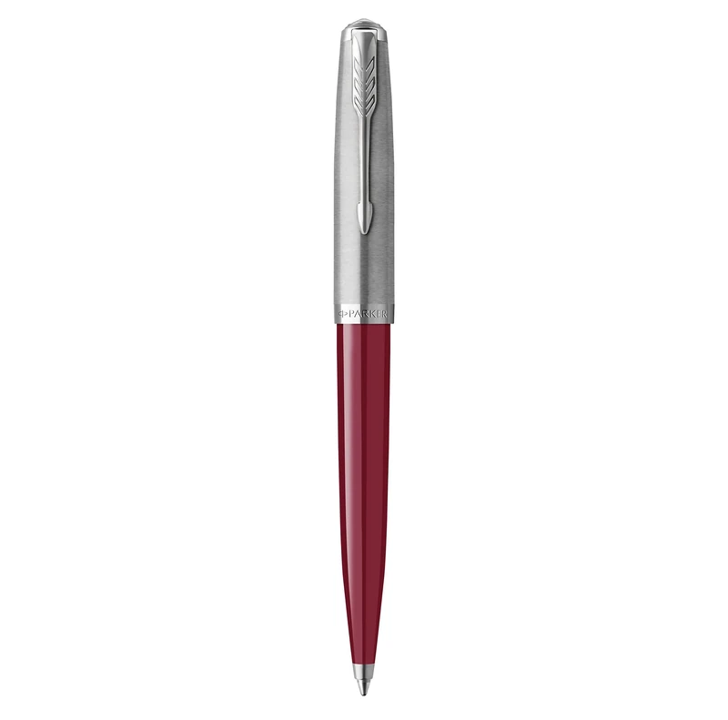 Parker 51 Ballpoint Pen | Burgundy Barrel with Chrome Trim | Medium Point with Black Ink Refill | Gift Box