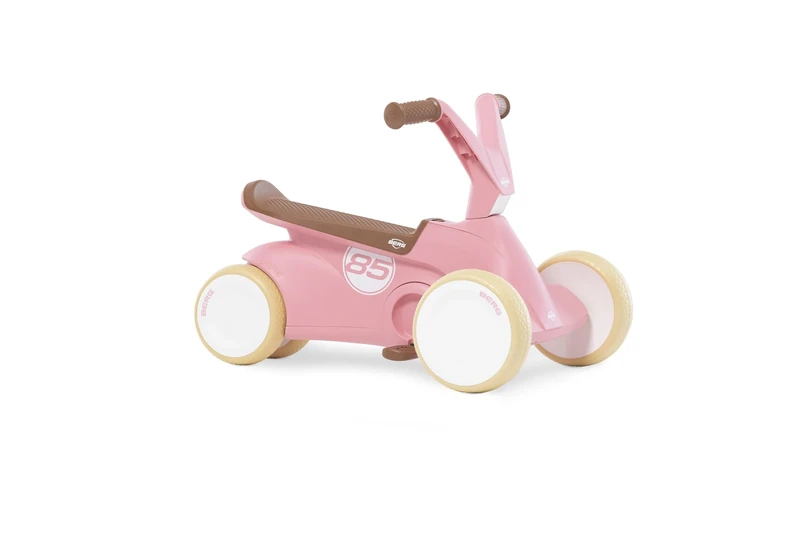 Berg GO² 2-in-1 Retro Pink Ride-On and Balance Bike, Children's Car with Fold-Out Pedals