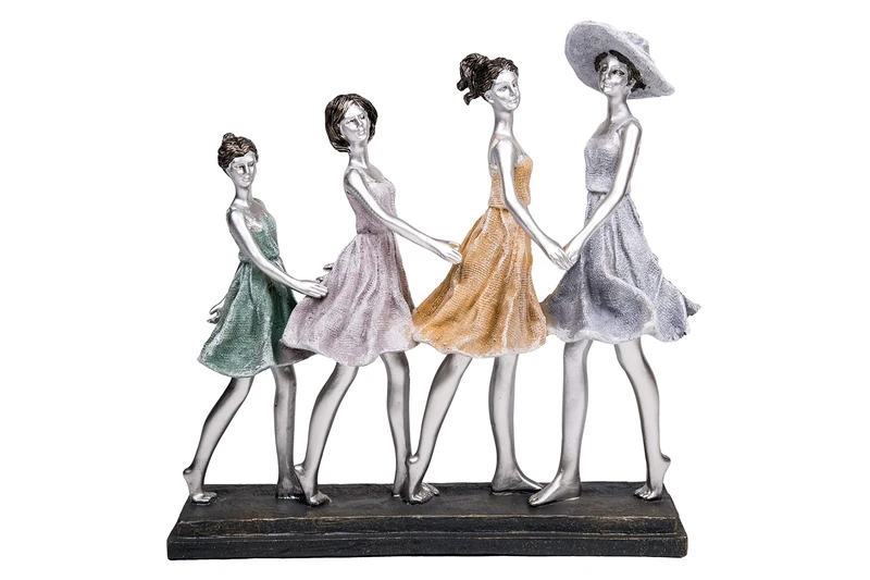 Maturi Four Girls About Town in Summer Dresses Figurine, Multi-Colour, 29 x 10 x 28cm (H567)