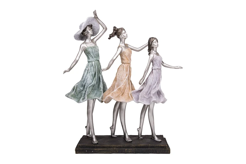 Maturi Three Girls in Summer Dresses Figurine Sashaying