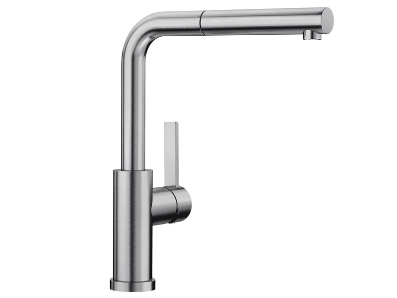BLANCO 526180 LANORA-S-F kitchen fitting, brushed stainless steel, high-pressure window fitting
