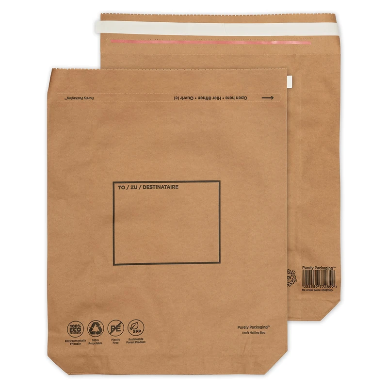 Blake Vita Plastic Free Recyclable 530 x 480 x 80 mm Strong Expandable Kraft Mailing Bag (KMB1180) Pack of 100