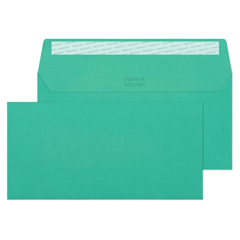 Blake Creative Colour DL+ 114 x 229 mm 120 GSM Peel & Seal Wallet Envelopes (248) Teal - Pack of 500