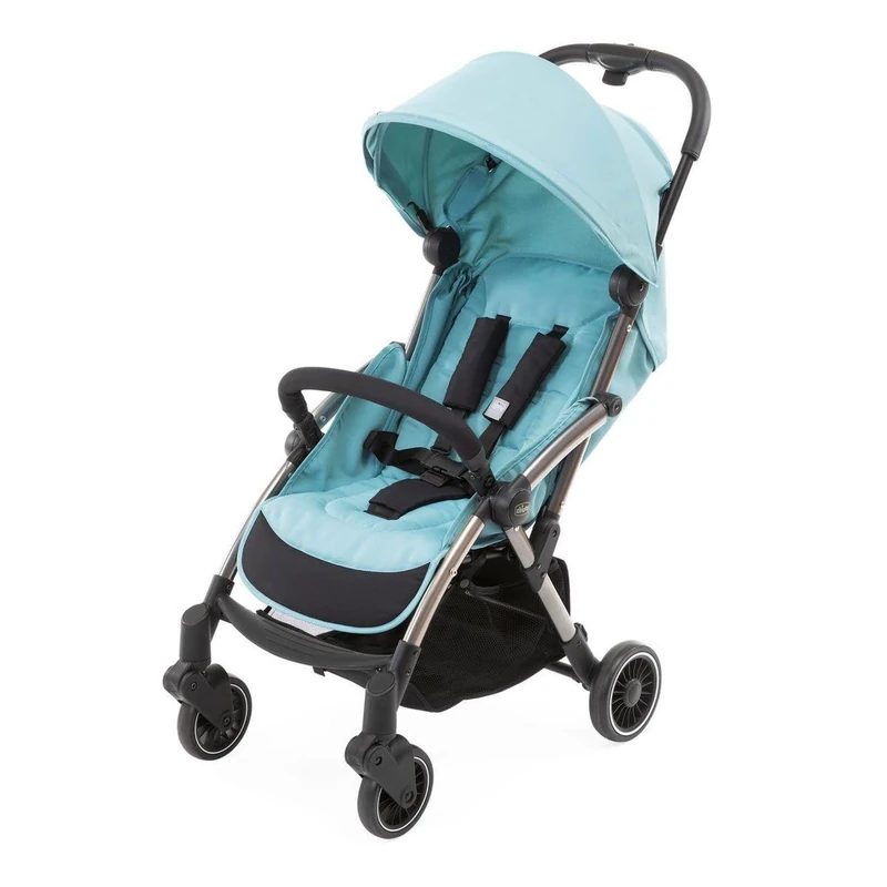 Chicco Cheerio Compact Baby Pushchair, 0-15 kg, Ultra Lightweight, Foldable and Reclining with Sleep Position, Automatic Closure, Sun Shade and Rain Cover, Hydra