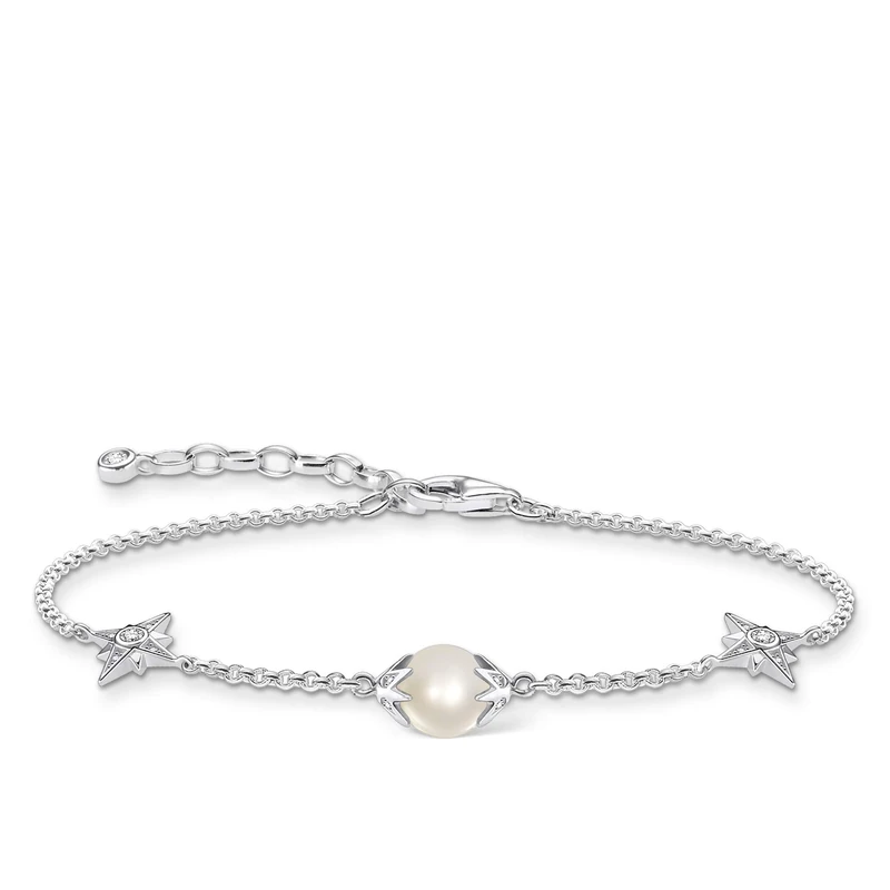 Thomas Sabo Bracelet Pearl with Stars Silver 925 Sterling Silver