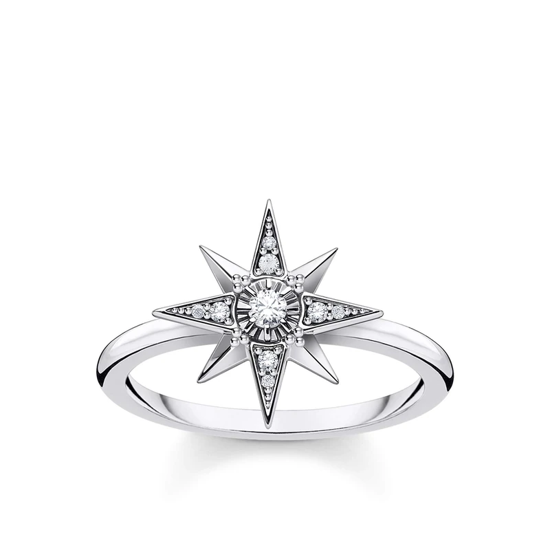 THOMAS SABO Ring Star 925 Sterling Silver TR2299, Ringgröße 52, Precious metal, Cubic Zirconia