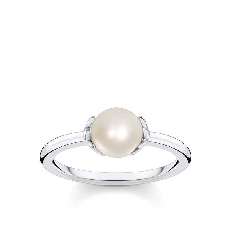 Thomas Sabo Women Ring Pearl with Stars 925 Sterling Silver TR2298-167-14