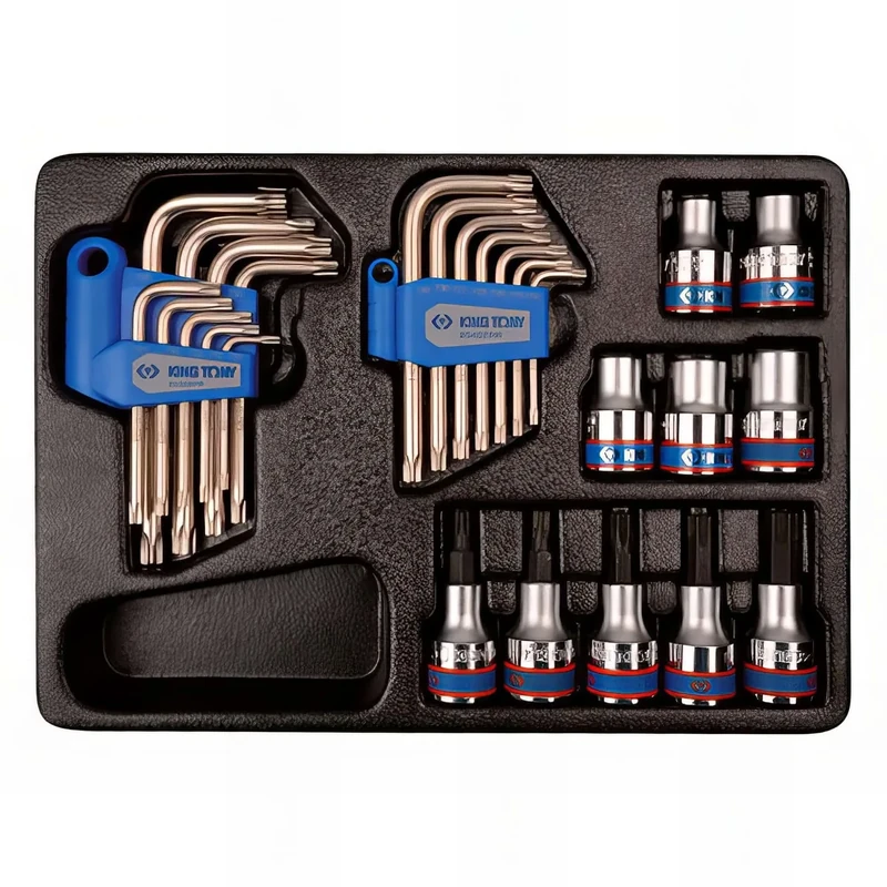 King Tony - Thermoformed Torx Male Wrenches, Resistorx, Torx sockets and Torx Screwdriver sockets - 26 Pieces