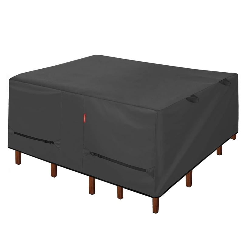 Porch Shield Patio Table Cover - Waterproof Outdoor Dining Table and Chairs Furniture Set Cover Square - 84 x 84 inch, Black