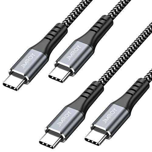 USB C to USB C Cable(2-Pack 2M) 60W/3A. USB Type C PD Fast Charging Cable,Braided Nylon Cord Compatible with Pro 2020,iPad Pro 2020,Samsung Galaxy S20,Switch and Other USB C Charger-Gray