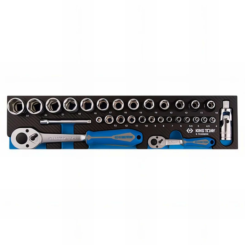 King Tony 97530MRE Module Espuma + Pp Sockets 1/4" & 1/2" Y Accesorios for DIYers & Professionals, Made for Repair and Installation tasks, 30 Pieces