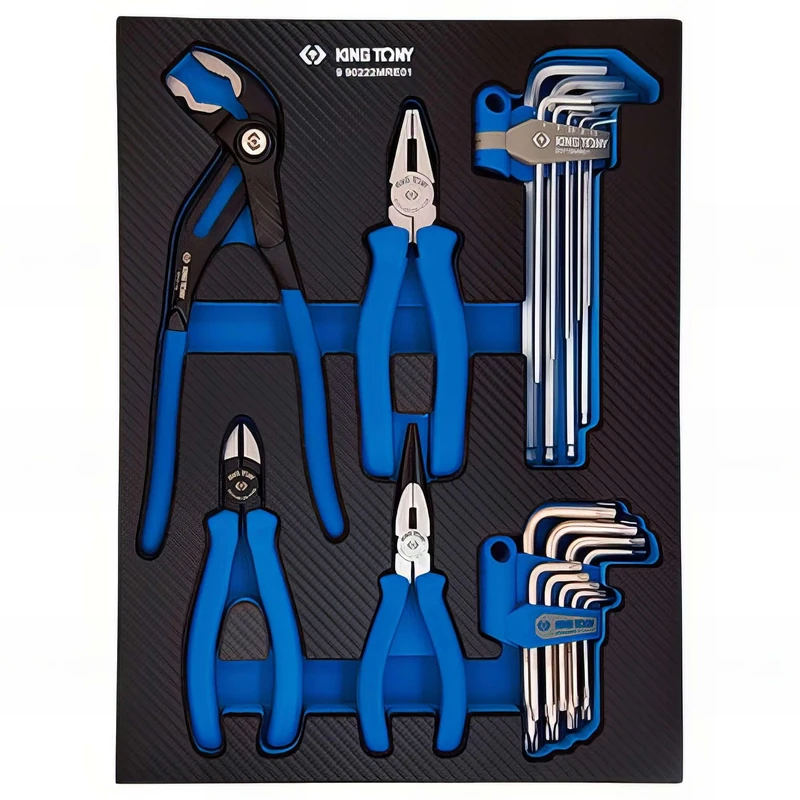 King Tony 990222MRE01 Module Espuma + Pp Plierss + Set De Wrenchs for DIYers & Professionals, Made for Repair and Installation tasks, 22 Pieces - Image 1