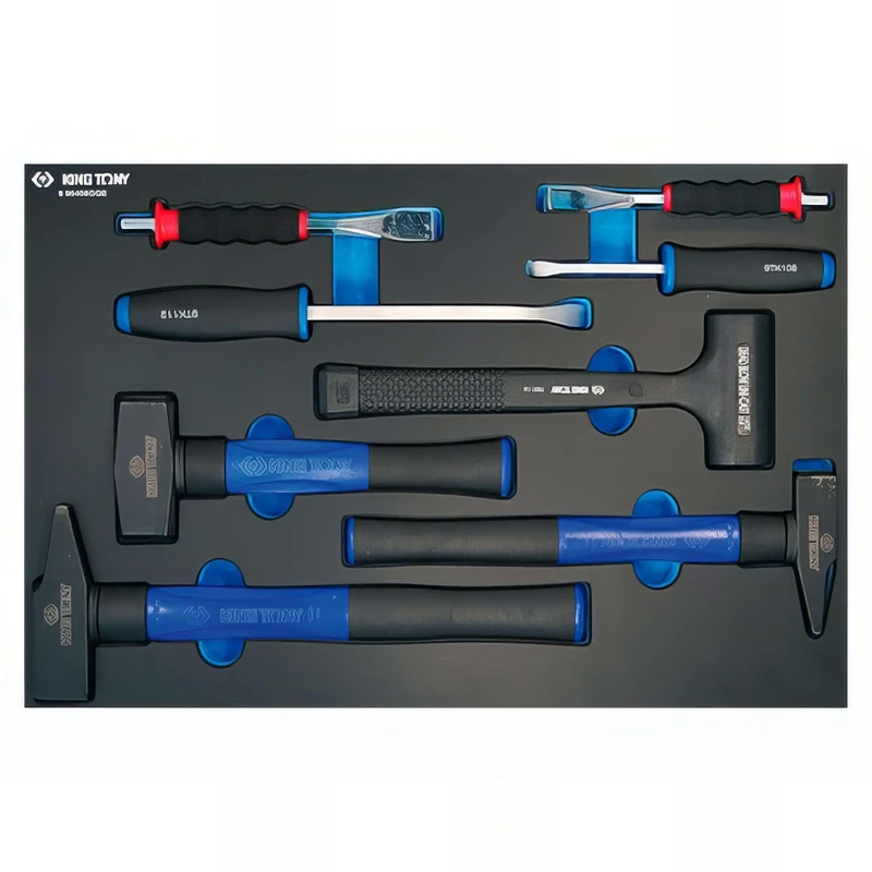 King Tony 990408GQE Module Espuma + Pp Hammers Y Buriles for DIYers & Professionals, Made for Repair, Installation and Workshop tasks, 8 Pieces