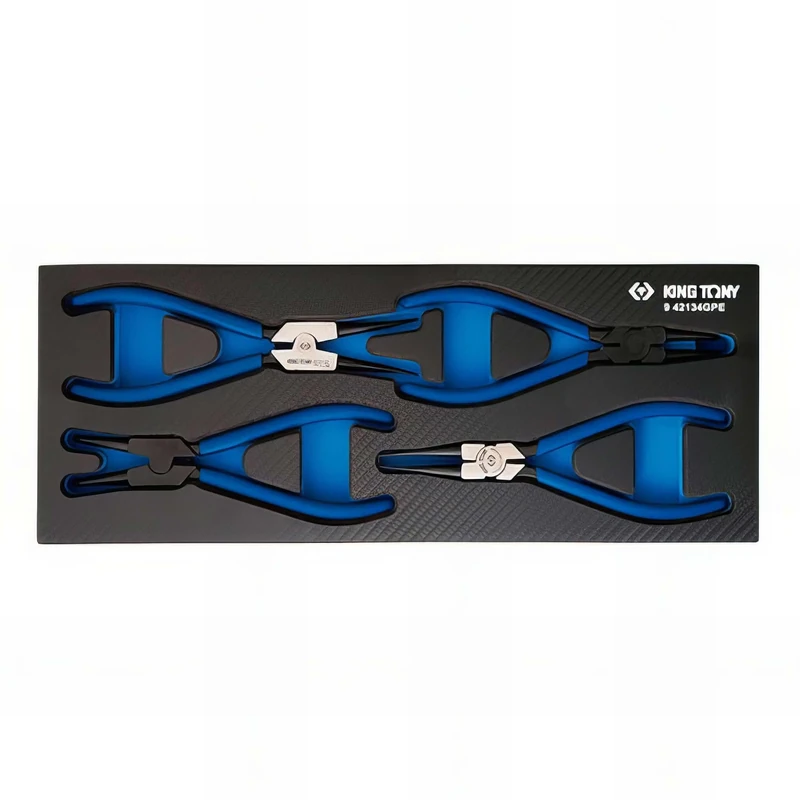 King Tony 942134GPE Module Espuma + Pp Plierss CIrclips for DIYers & Professionals, Ideal for Repair, Installation and Workshop tasks, 4 Pieces - Image 1