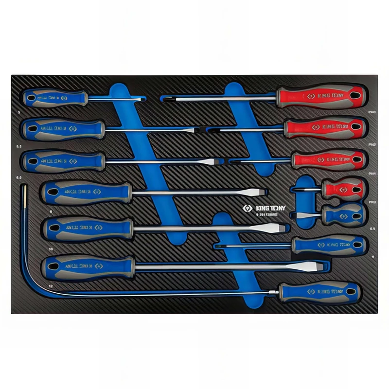 King Tony 935113MRE Module Espuma + Pp Destornilladores Ranurados Y Phillips(r) for DIYers & Professionals, Made for Repair, Installation and Workshop tasks, 13 Pieces