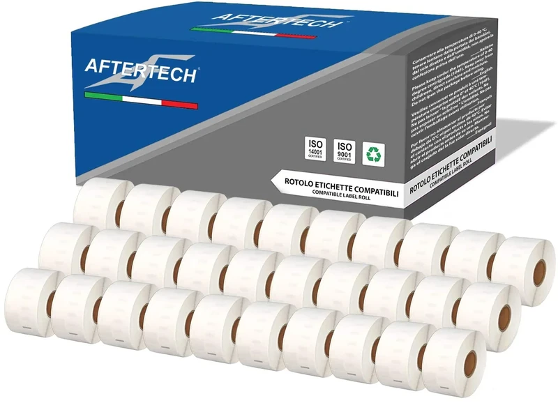 Aftertech 30x 99012 36x89mm Compatible Adhesive Labels Rolls (260 Labels/roll = 7800 Total) for Dymo LabelWriter Seiko SLP LabelWriters Printers S0722400 30x99012