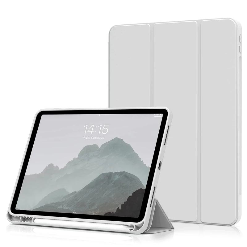 aoub Case for iPad Air 11 Inch M3(2025)/M2(2024) 7th/6th Generation, Case with Holder for iPad Air 5th / 4th Gen 2022/2020 10.9 inch, Supports Pencil Charging, Auto Sleep/Wake, Grey