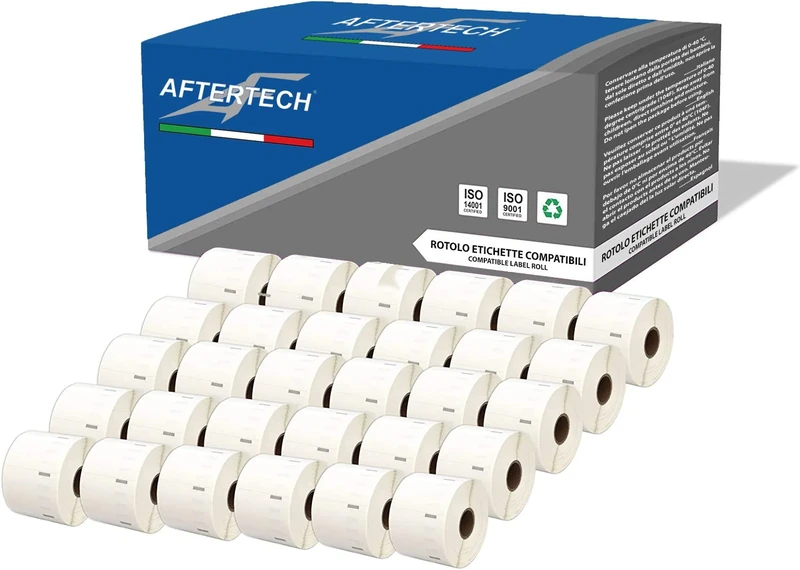Aftertech 30x 11354 57x32mm Compatible Adhesive Label Rolls (1000 Labels/roll = 30000 Total) for Dymo LabelWriter Seiko SLP labelmakers Printers S0722540 30x11354