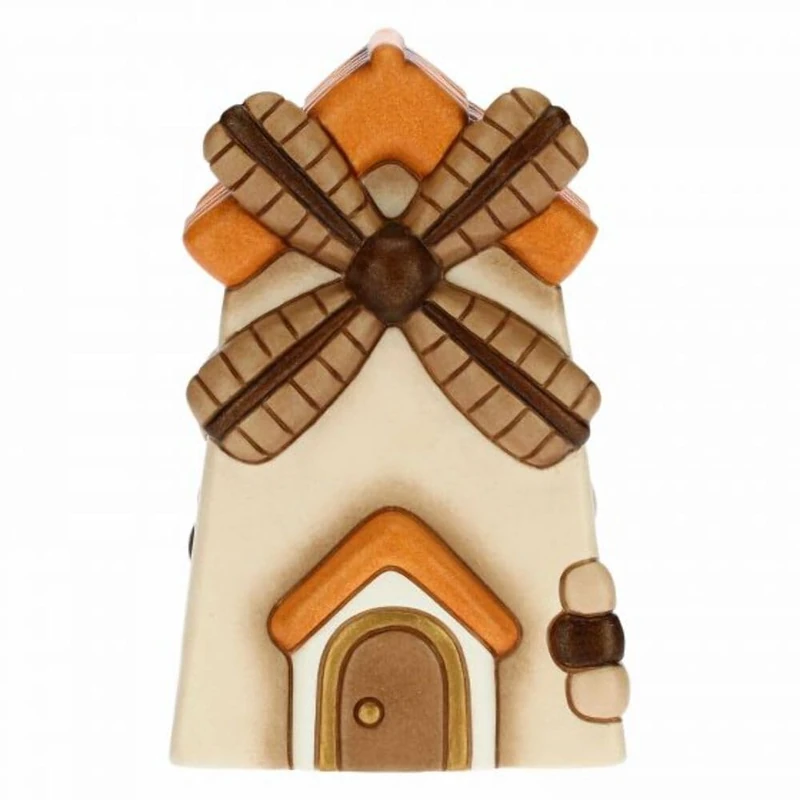 THUN - Figurine Nativity Windmill - Christmas Home Decorations - Classic Nativity Line - Ceramic - 7.5 x 7.5 x 12.5 h cm - Image 1