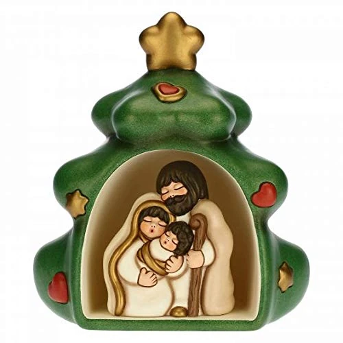 THUN - Complete Mini Nativity Scene in Christmas Tree - Home Christmas Decorations - Classic Nativity Line - Ceramic - 23 h cm - Image 1