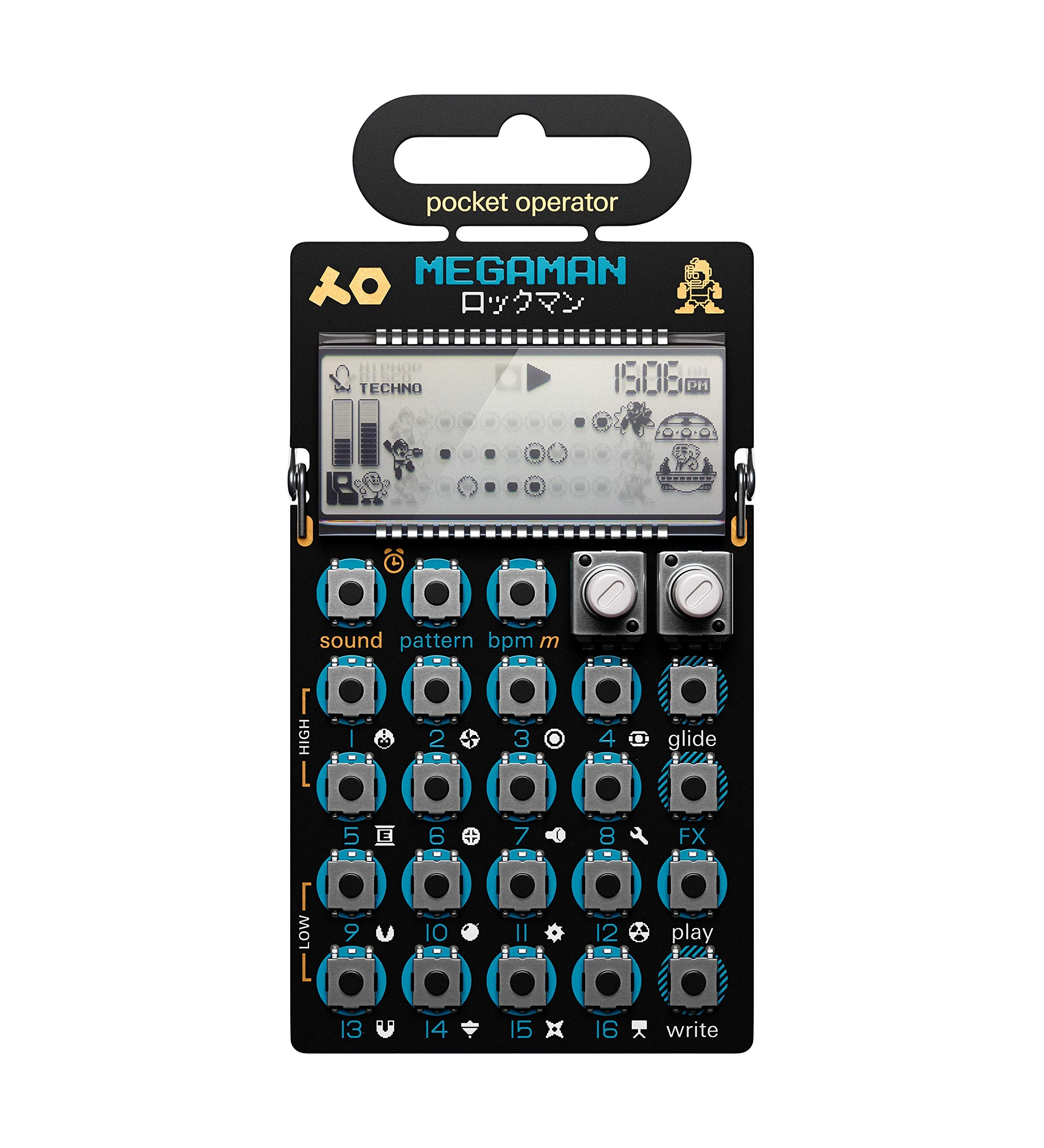 Teenage Engineering PO-128 Mega Man Pocket Operator - Programmable 8-Bit Synthesizer and Sequencer in conjunction with Capcom