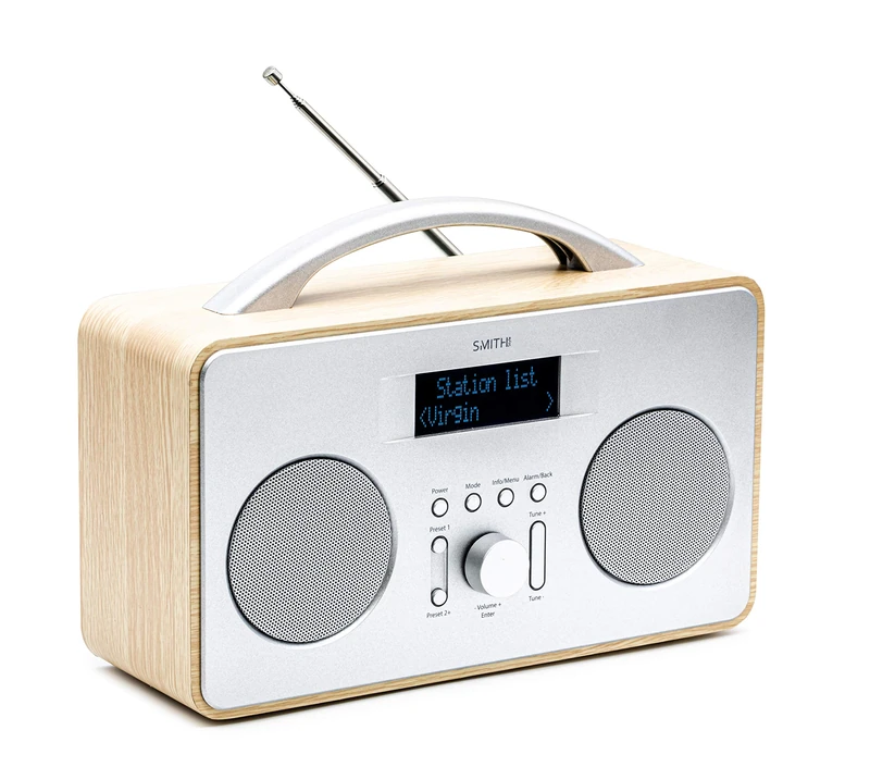 Smith-Style DAB+/DAB Radio Mains Powered Dual Speaker Portable Digital Radio | Battery Powered with DAB & FM | 20 Preset Stations - Image 1