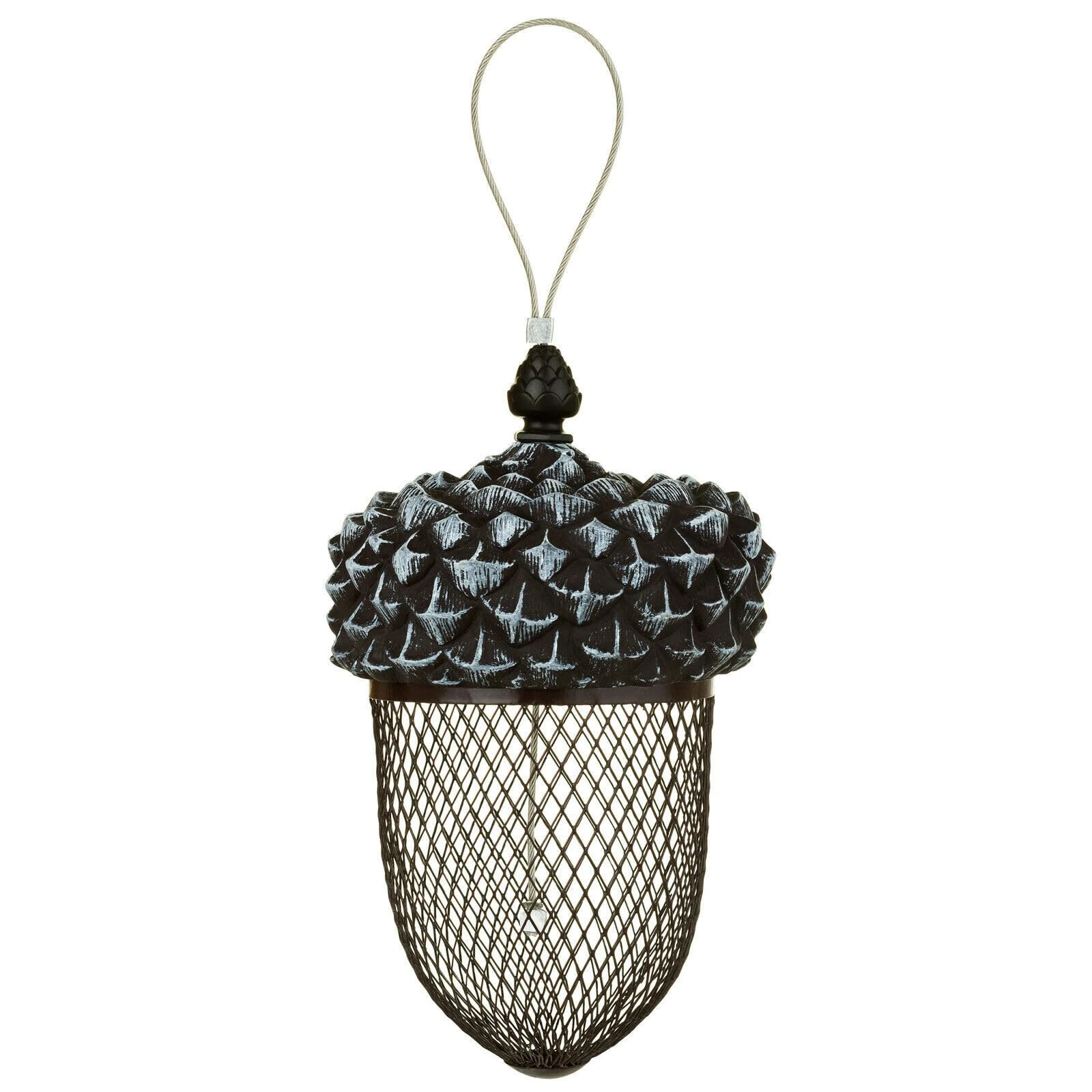 Unibos Acorn Bird Feeder - Outdoor Mounted Mixed Nuts Feeding Station for Wild Birds - Hanging Decoration or Ornament for Garden and Lawn - Heavy-Duty Squirrel-Proof Metal Mesh Nut or Seed Holder