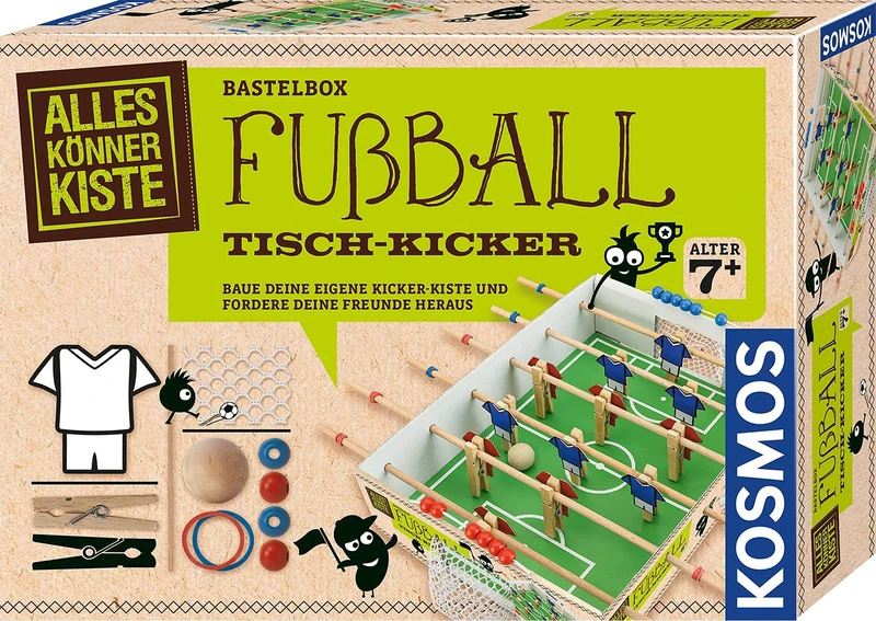 Kosmos 604479 AllesKönnerKiste Football Table Kicker, DIY Craft Set for Boys and Girls from 7 Years, Complete Set for Crafts, Building and Playing Table Football