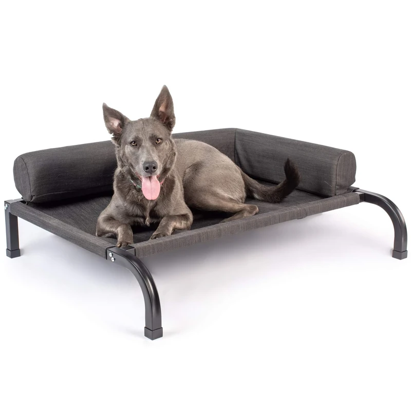 PetFusion Ultimate Elevated Outdoor Dog Bed with Durable Steel Frame Furniture for Dogs, Summer Dog Bed for Garden - Large (39 x 31 x 11 Inch)