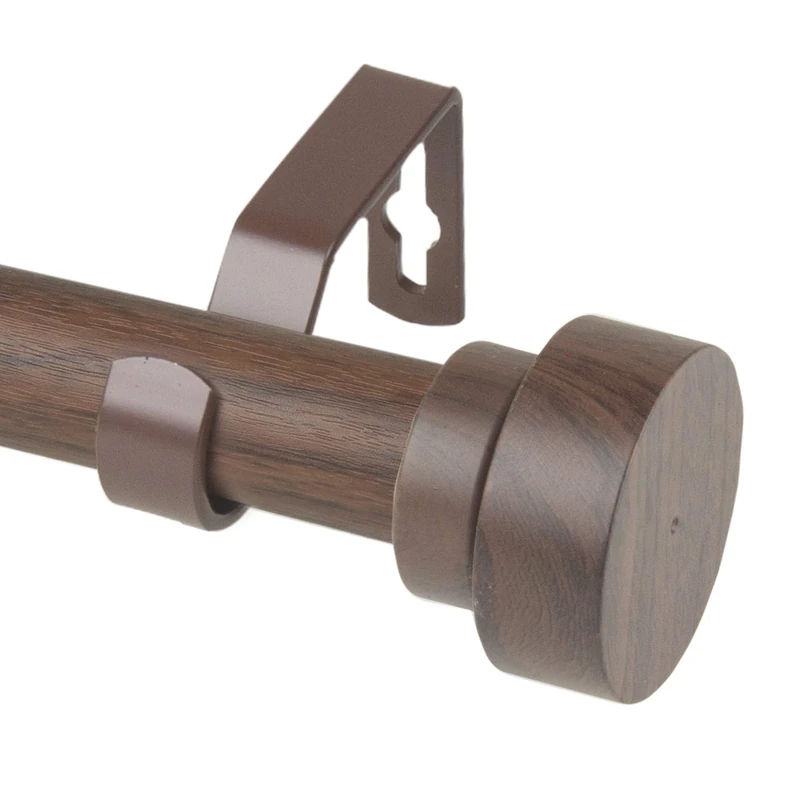 Rod Desyne Single Curtain Rod, Dark Walnut, 28-48"