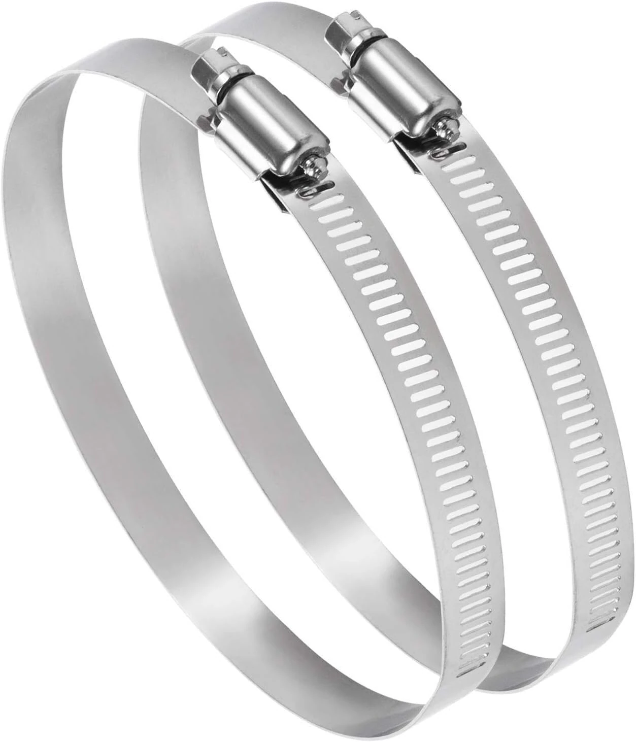 150mm Pack of 2 Adjustable 140-160mm Stainless Steel Pipe Clamp Secure Hose Clip Inline Duct Extractor Fan Cooker Hood