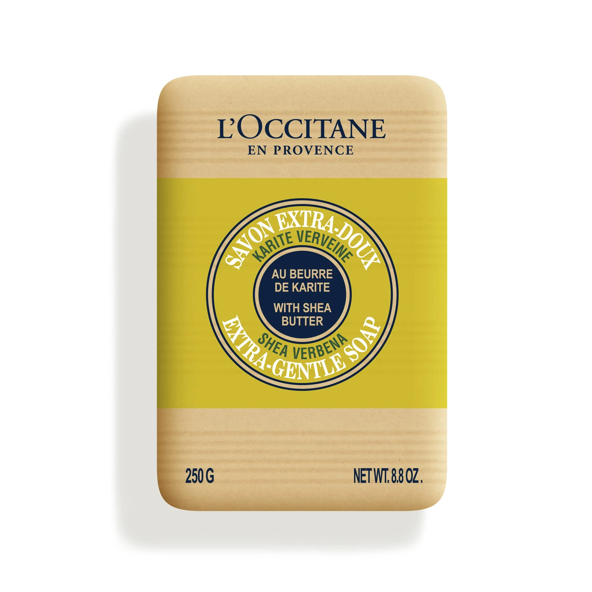 L'OCCITANE Deluxe Sized Shea Butter Verbena Extra Gentle Soap 250g | Citrus Scented | Palm Oil Free, Vegan & 99% Readily Biodegradable | Sustainable & Luxury Beauty Body Wash for All Skin Types