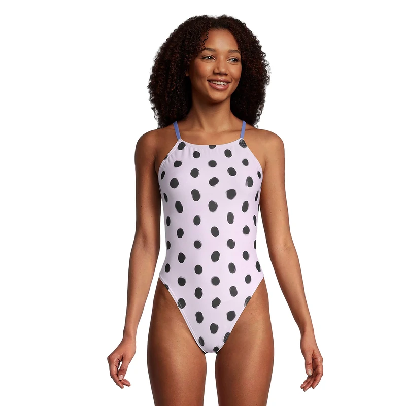 Speedo Women's Swimsuit One Piece Endurance Fixed Back Double Strap, White, 24