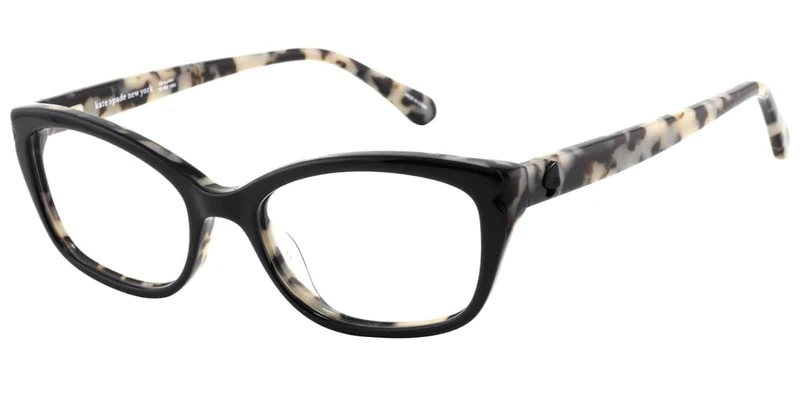 Kate Spade Arabel Acetate TCB BLACK WHITE HAVANA, Rectangular, 49