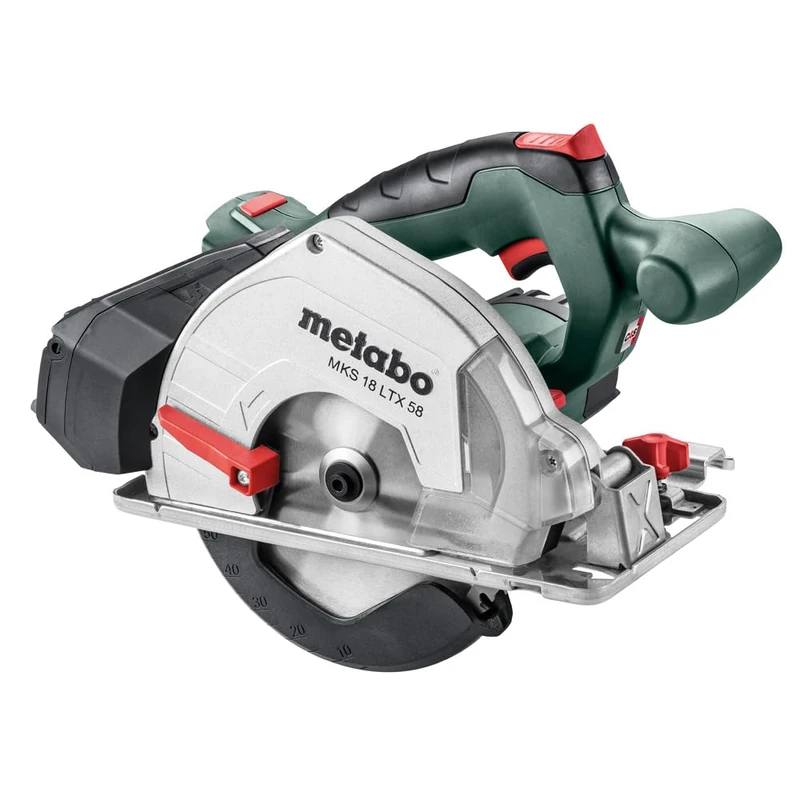 Metabo MKS 18 LTX 58 (600771890) Cordless Metal Circular Saw 18 V Box Battery Voltage: 18 V Cutting Depth Adjustable 0-58 mm Max. Cutting Depth at 90°: 58 mm