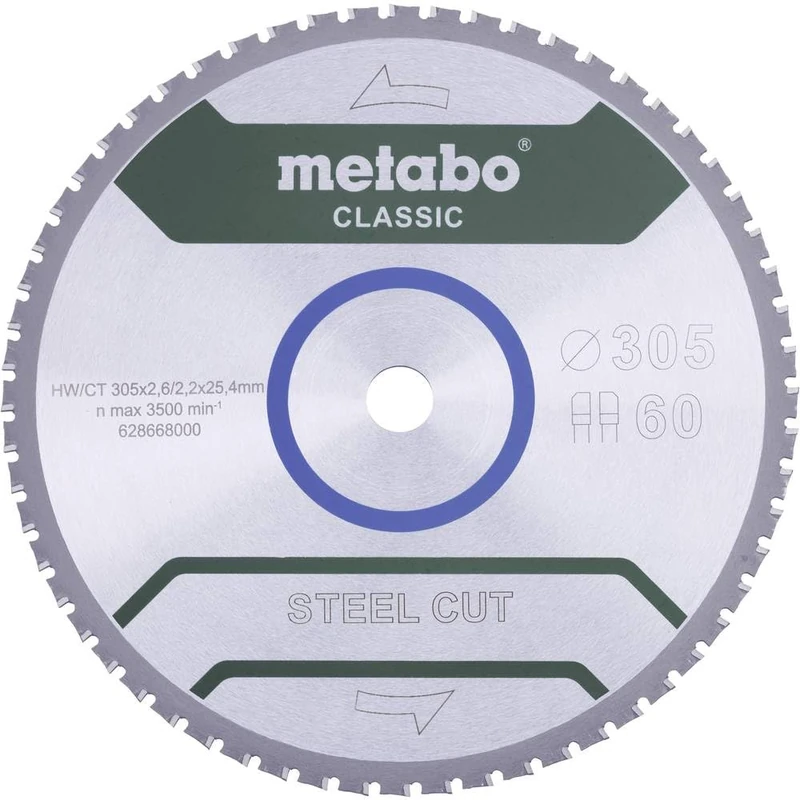 Metabo 628288000 Steel Cut Classic Circular Saw Blade 305 x 25.4, Z60 FZ/FA 4°