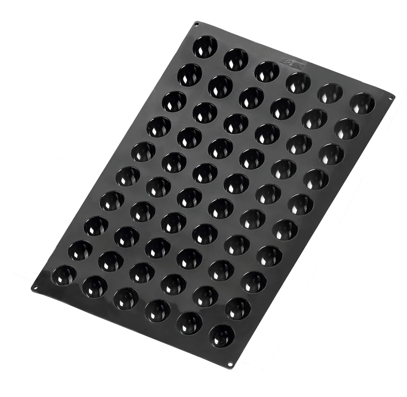 LACOR 66747 60-Cavity Semi-Ferrule Mould for Baking and zing, Silicone, BPA, Diameter 42 x 20 mm, 10 ml