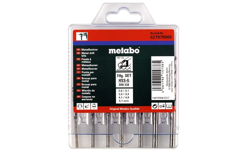 Metabo Werks® GmbH 627979000 HSS-G Drill Bit Set 7-Piece
