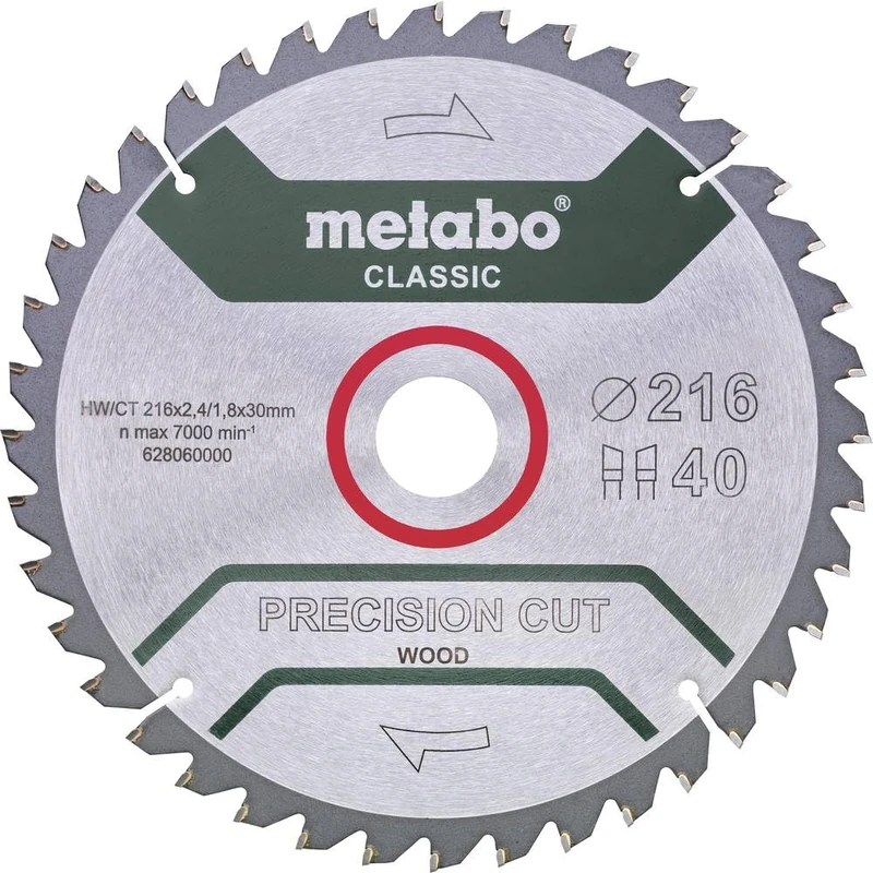 Metabo 628657000 Precision Cut Wood Classic Circular Saw Blade 305 x 30, Z56 WZ 5° neg/B