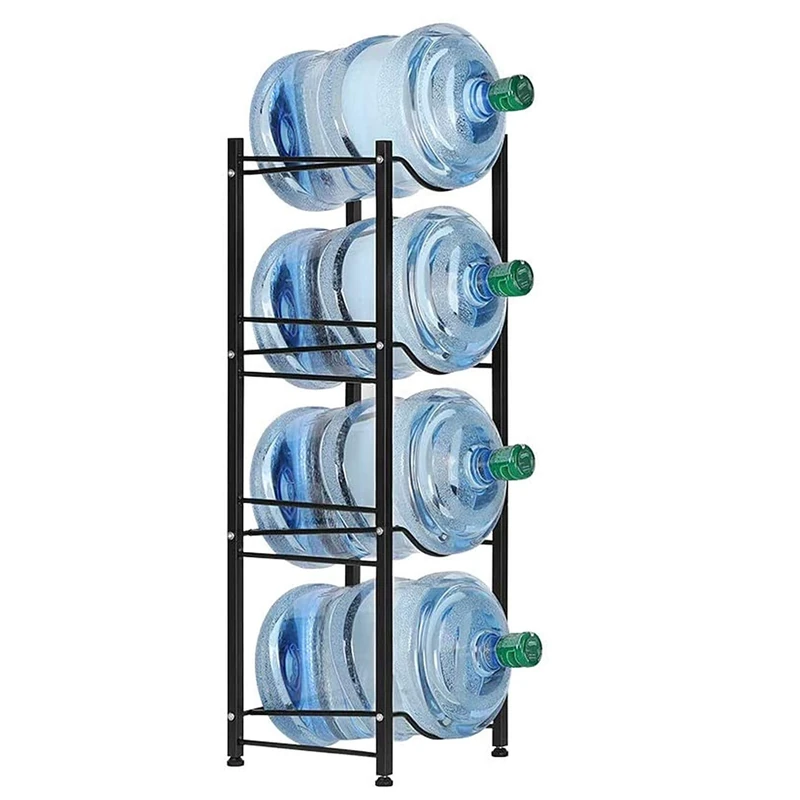 LIANTRAL Water Cooler Jug Rack, 4-Tier Heavy Duty Water Bottle Holder Storage Rack for 5 Gallon Water Dispenser, 5 Gallon Water bottle Holder, 5 Gallon Water Jug Holder