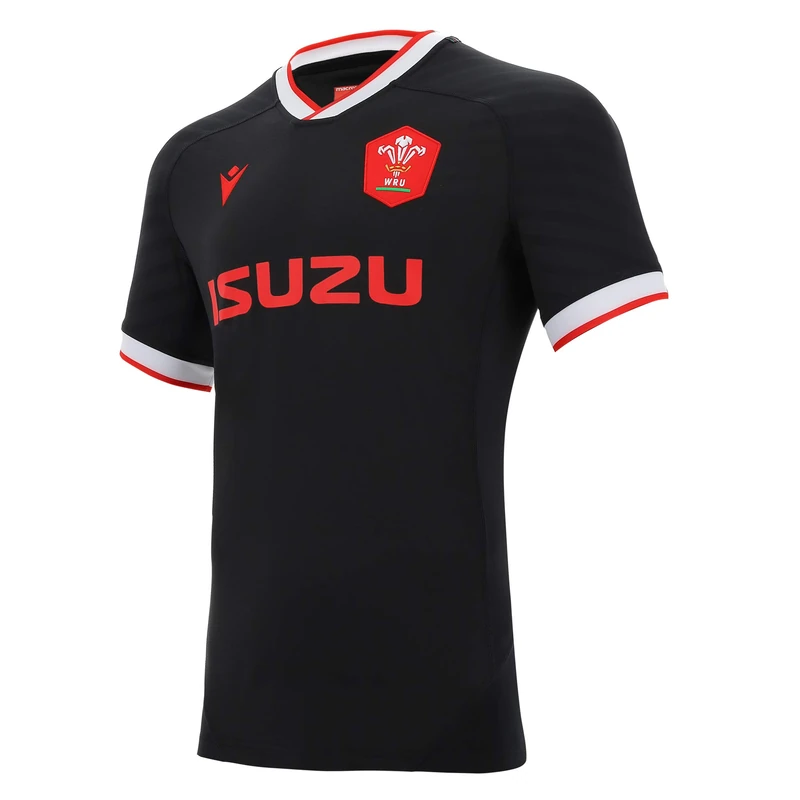 Macron 58125552 Wru M20 WRU M20 Jersey Alternate Pro Authentic Tech Body Fit Ss Sr, Black, XL Men's, mens, 58125552, Black, L
