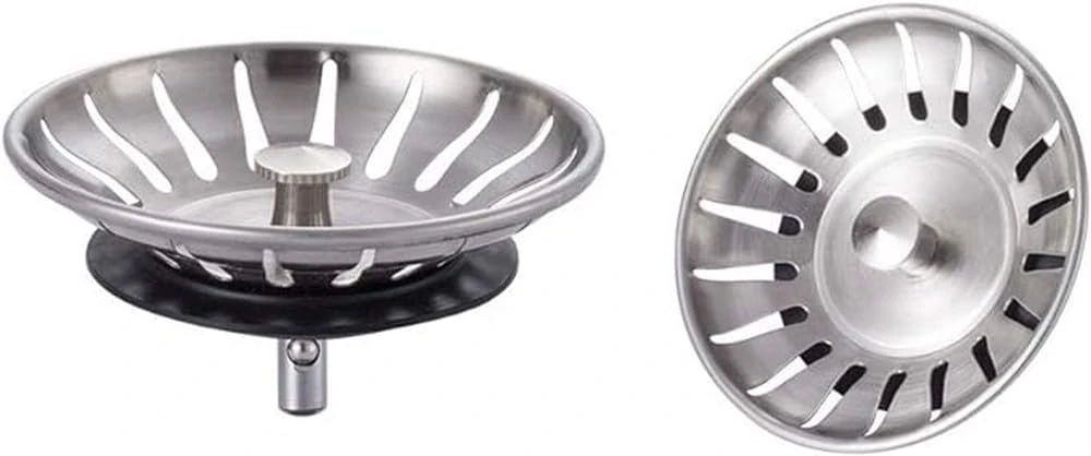 Ibergrif 2 Pack Kitchen Sink Plug Strainer Replacement, Stainless Steel, Universal Sink Plug Hole Diameter 78mm M34351-2