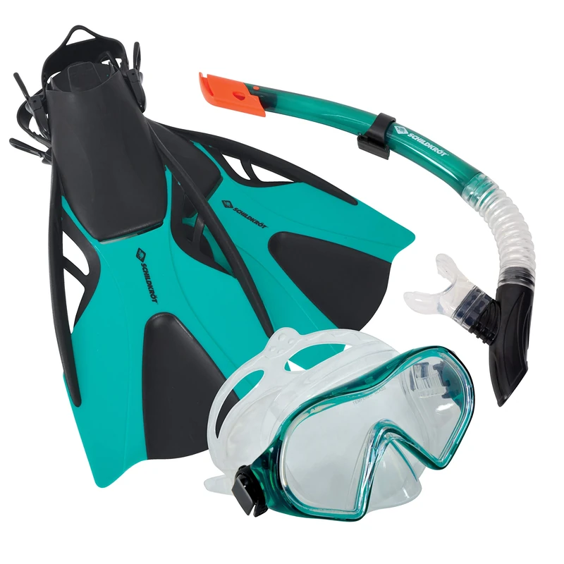 Schildkröt Snorkeling Set Cayman for Adults, 3 Pieces - Glasses, Tube, Adjustable Fins Size 43-47, Silicone, in a Practical Bag, 940003 - Image 1
