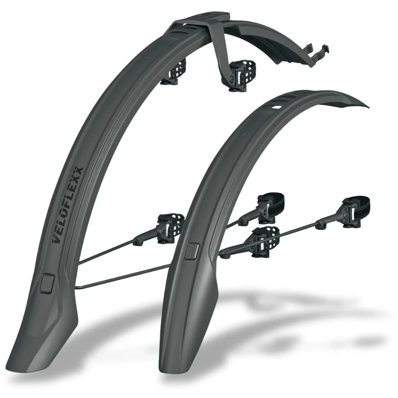 SKS GERMANY VELOFLEXX 55 SET 26" - 28" mudguard set (bicycle mudguard for mountain and city bikes, for tyre widths 48-53 mm, adjustable frame adapter, incl. Velcro straps and tensioning rubbers)