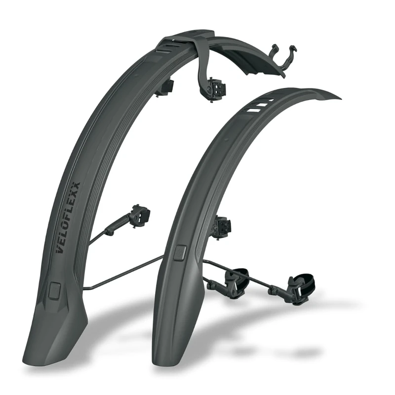 SKS GERMANY VELOFLEXX 65 SET 26" - 28" mudguard set (bicycle mudguard for mountain and city bikes, for tyre widths 48-53 mm, adjustable frame adapter, incl. Velcro straps and tensioning rubbers)
