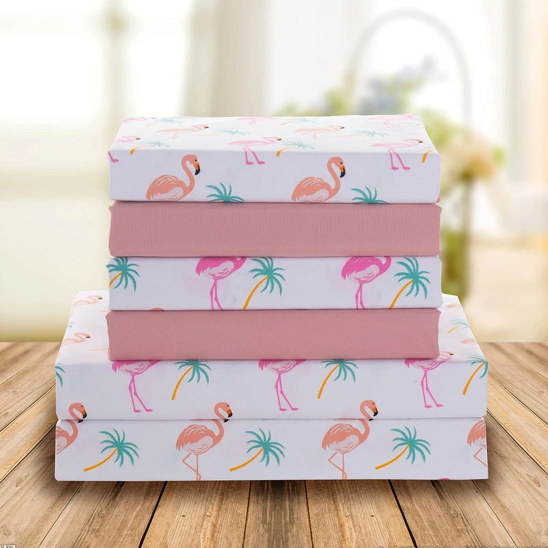 Elegant Comfort Luxury Soft Bed Sheets Flamingo Pattern 1500 Thread Count Percale Egyptian Quality Softness Wrinkle and Fade Resistant (6-Piece) Bedding Set, King, Flamingo