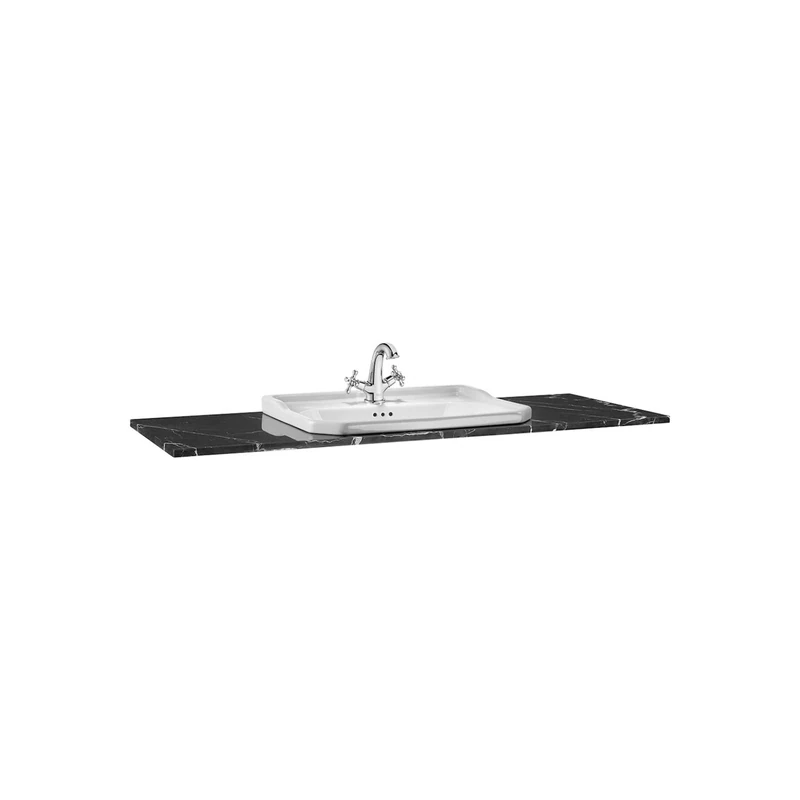 Carmen Roca Marble Worktop for Furniture Base, 130 x 49.5 x 49.5 cm, Black (Reference: A857142421)